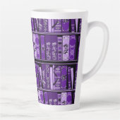 パープルブックシェルフヴィンテージブックラテマグ カフェラテマグ (右)