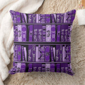 パープルブックシェルフヴィンテージブック装飾用クッション クッション (ブランケット)