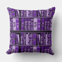 パープルブックシェルフヴィンテージブック装飾用クッション クッション