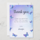 パープルブッテフライラス誕生日 サンキューカード (正面)