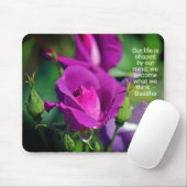 パープルブディングバラやる気を起こさせる引用文 マウスパッド (マウス)