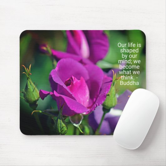 パープルブディングバラやる気を起こさせる引用文 マウスパッド (マウス)