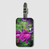 パープルブディングバラやる気を起こさせる引用文 ラゲッジタグ (正面縦)