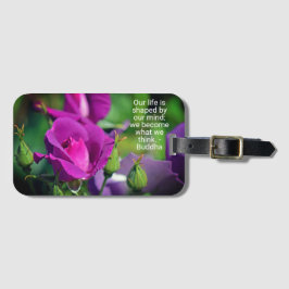 パープルブディングバラやる気を起こさせる引用文 ラゲッジタグ