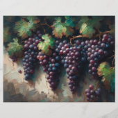 パープルブドウつる植物油絵付けスクラップブック紙 (裏面)
