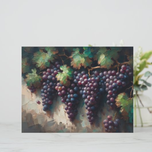 パープルブドウつる植物油絵付けスクラップブック紙 (スタンド正面)