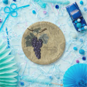 パープルブドー結婚ズブドウブライダルパーティ ペーパープレート (パーティー)