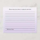 パープルブライダルシャワーアドバイスカード アドバイスカード (裏面)