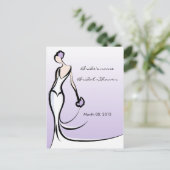 パープルブライダルシャワーアドバイスカード アドバイスカード (スタンド正面)