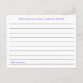 パープルブライダルシャワーアドバイスカード アドバイスカード (裏面)