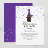 パープルブライダルシャワーシャンパンブランチ招待状 招待状 (正面/裏面)