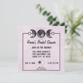 パープルブライダルシャワースカルバラゴシックウィッカ 招待状 (スタンド正面)