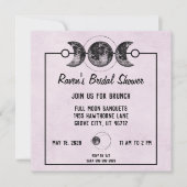 パープルブライダルシャワースカルバラゴシックウィッカ 招待状 (正面)