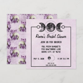 パープルブライダルシャワースカルバラゴシックウィッカ 招待状