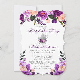 パープルブライダルシャワーティーパーティー招待状BP 招待状