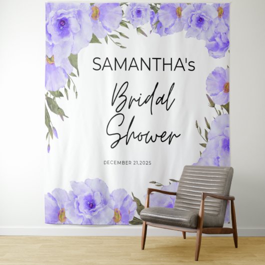パープルブライダルシャワーフラワータペストリー タペストリー (インサイチュ)