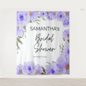 パープルブライダルシャワーフラワータペストリー タペストリー (正面)