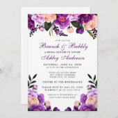 パープルブライダルシャワーブランチ招待状 招待状 (正面/裏面)