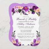 パープルブライダルシャワーブランチ招待状BV 招待状 (正面/裏面)