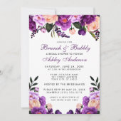 パープルブライダルシャワーブランチ招待状V 招待状 (正面)