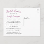 パープルブライダルシャワーラブハートアロー結婚ズ インビテーションポストカード (裏面)