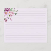 パープルブライダルシャワーレシピカード (裏面)