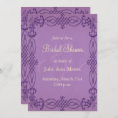パープルブライダルシャワー 招待状 (正面/裏面)