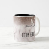 パープルブラウニーガーリーシッシュグリッテリーラグジュアリー美しいサロン ツートーンマグカップ (正面右)