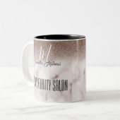 パープルブラウニーガーリーシッシュグリッテリーラグジュアリー美しいサロン ツートーンマグカップ (正面左)