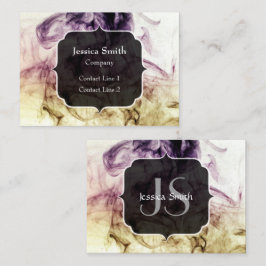 パープルブラウンスモークダスト抽象芸術モノグラム 名刺