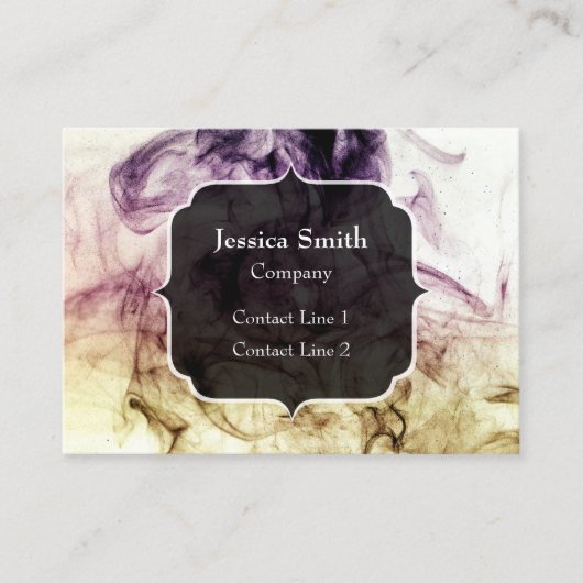 パープルブラウンスモークダスト抽象芸術モノグラム 名刺 (正面)