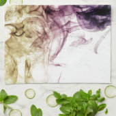 パープルブラウンスモークダスト抽象芸術 キッチンタオル (折り畳み)