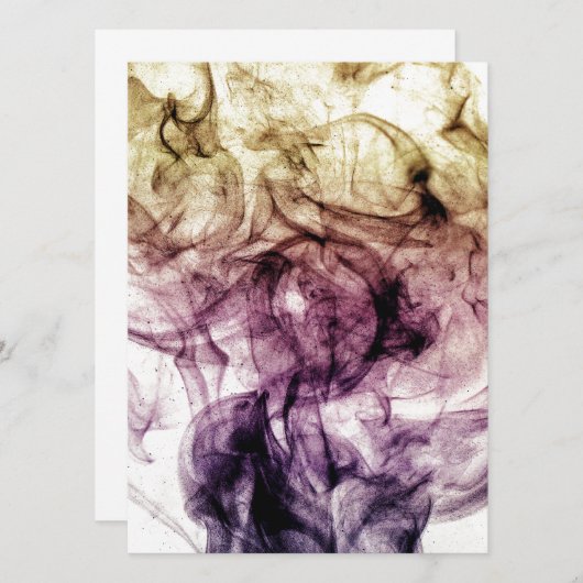 パープルブラウンスモークダスト抽象芸術 招待状 (正面/裏面)