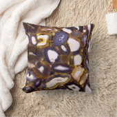 パープルブラウンホワイトアゲートデザイン クッション (ブランケット)