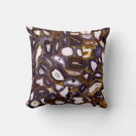 パープルブラウンホワイトアゲートデザイン クッション