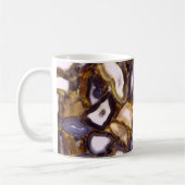 パープルブラウンホワイトアゲートデザイン コーヒーマグカップ (左)
