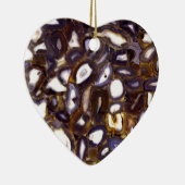 パープルブラウンホワイトアゲートデザイン セラミックオーナメント (右)