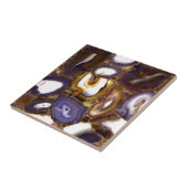 パープルブラウンホワイトアゲートデザイン タイル (側面)