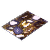 パープルブラウンホワイトアゲートデザイン ノートブック (左側)