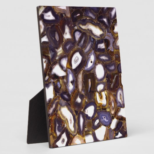 パープルブラウンホワイトアゲートデザイン フォトプラーク (側面)