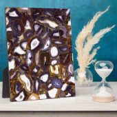 パープルブラウンホワイトアゲートデザイン フォトプラーク (側面)