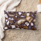 パープルブラウンホワイトアゲートデザイン ランバークッション (ブランケット)