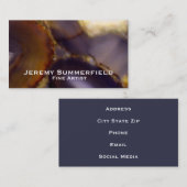 パープルブラウンホワイトアゲートデザイン 名刺 (正面/裏面)