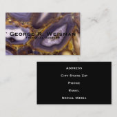 パープルブラウンホワイトアゲートデザイン 名刺 (正面/裏面)