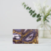 パープルブラウンホワイトアゲートデザイン 名刺 (スタンド正面)