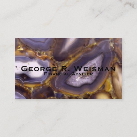 パープルブラウンホワイトアゲートデザイン 名刺 (正面)