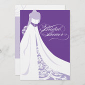 パープルブラエレガントイダルシャワーの招待 招待状 (正面/裏面)