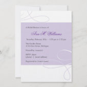 パープルブラエレガントイダルシャワーの招待 招待状 (裏面)