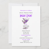 パープルブラックエレガントパーティー 招待状 (裏面)