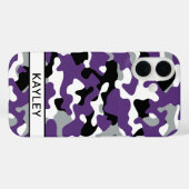 パープルブラックカモフラージュ オリジナルデザイン Case-Mate iPhoneケース (裏面 (横))